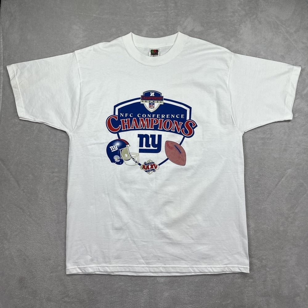 Vintage New York Giants Shirt Mens XL White NFL Football Fruit Of The Loom